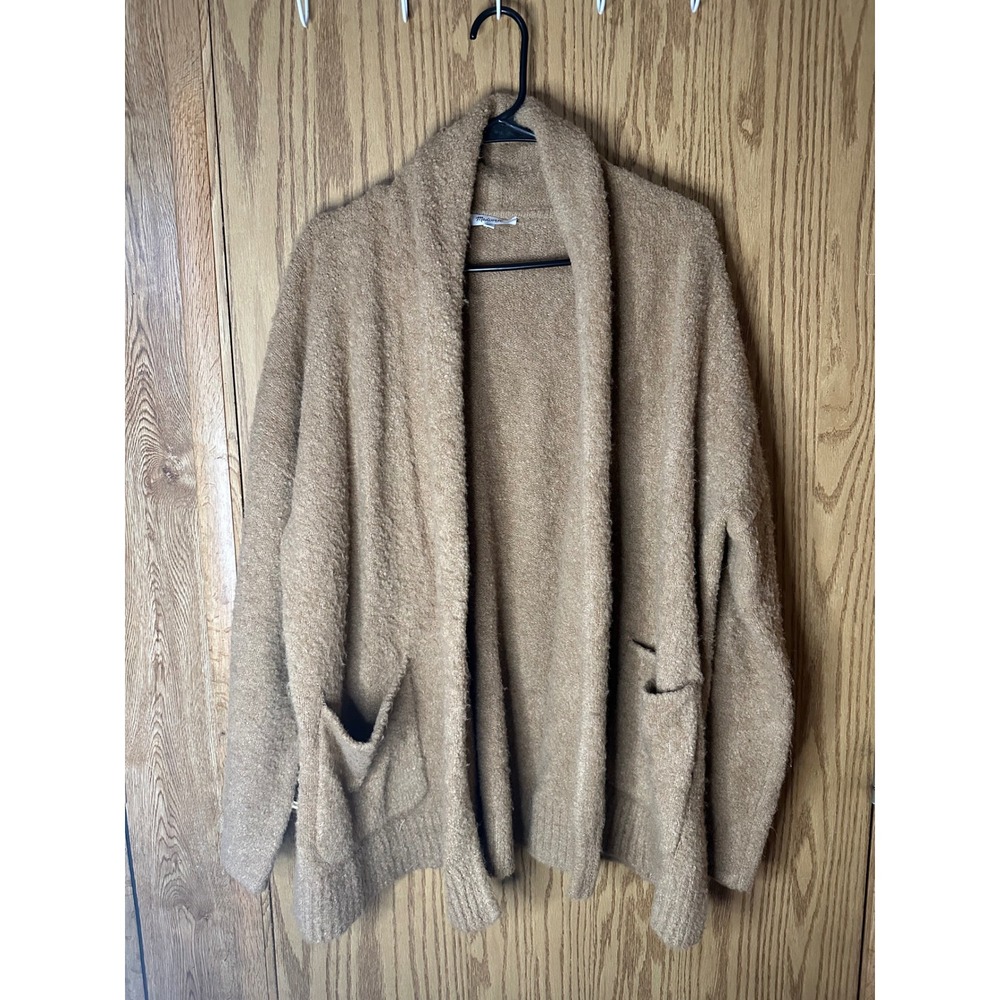Madewell Womens Camel Tan Boucle Open Front Shawl Cardigan Sweater Medium